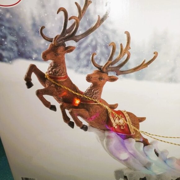 2024 Holiday Time Santa with Reindeer LED Light-Up Decoration RARE (HTF) NWT - Picture 4 of 8